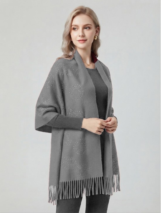 Cashmere Cape W/ Rhinestones
